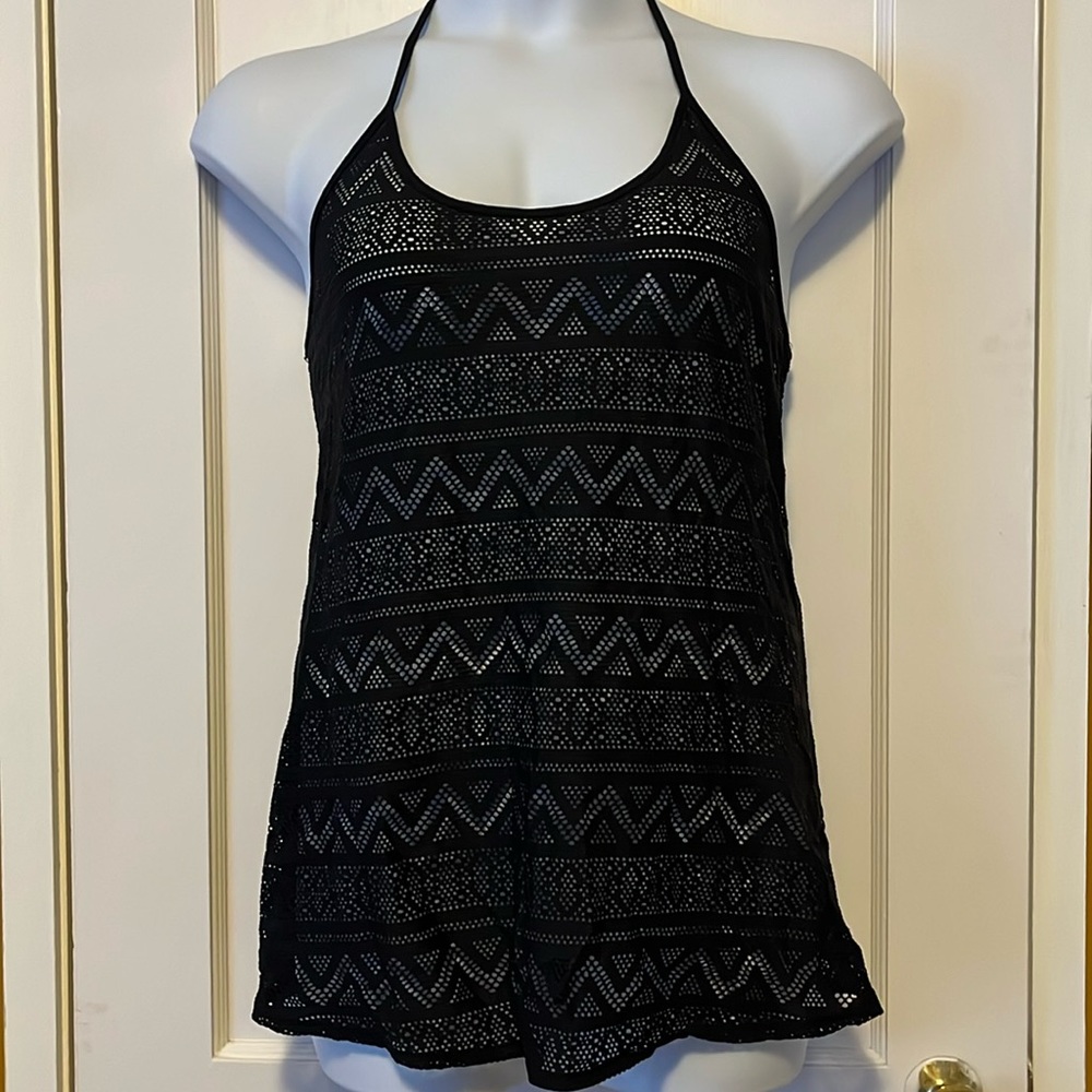 VS PINK Black Mesh Swim Coverup